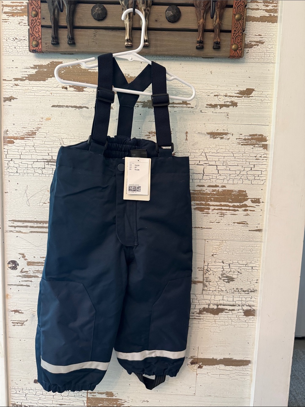 H&M Navy Snow Overalls with Reflective Strip